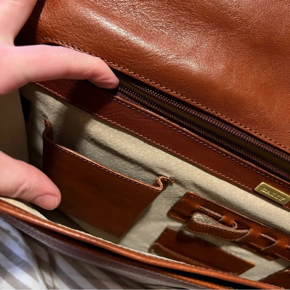 Vintage Bally Swiss Leather Attache Briefcase Brass Combo Lock